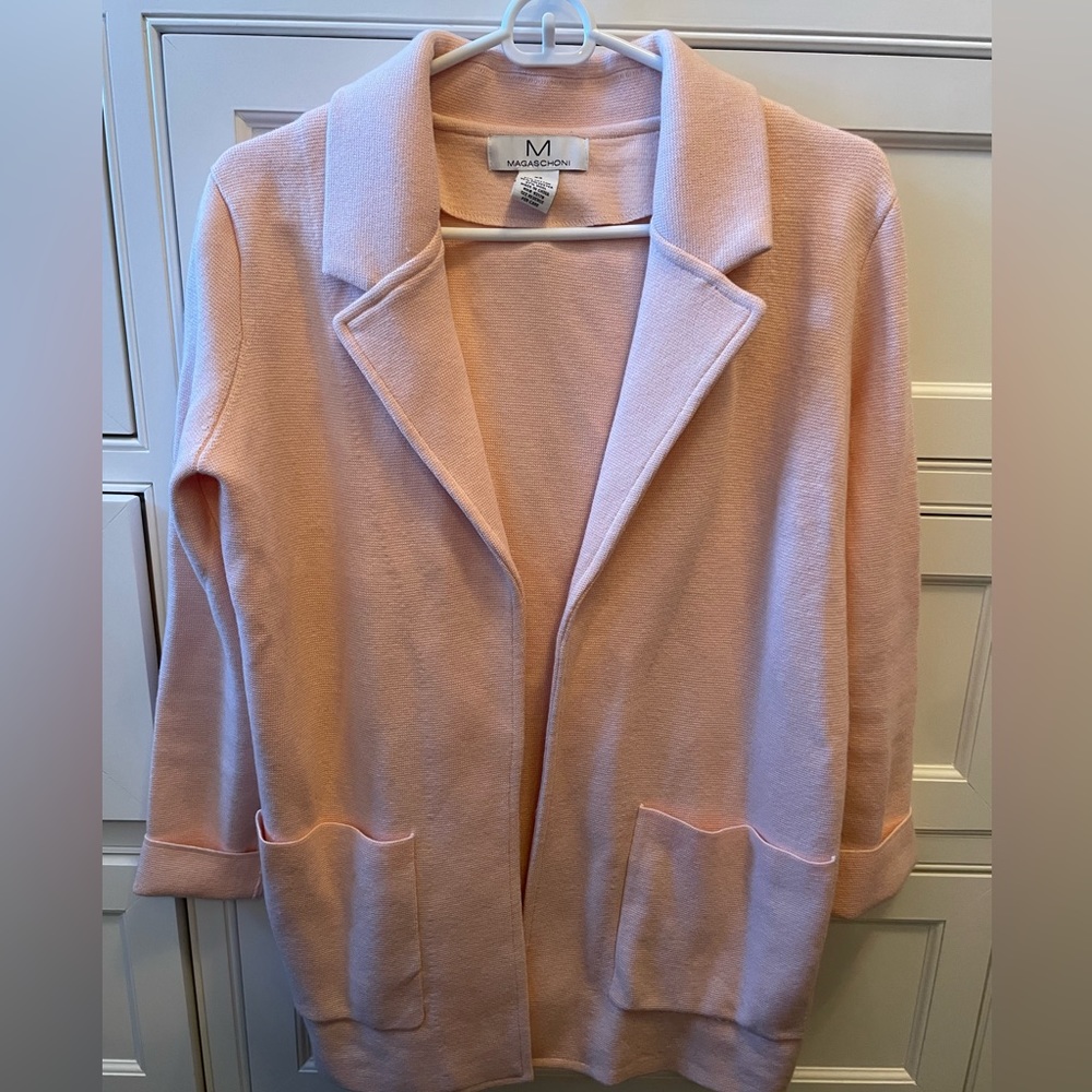 Blush pink sweater jacket